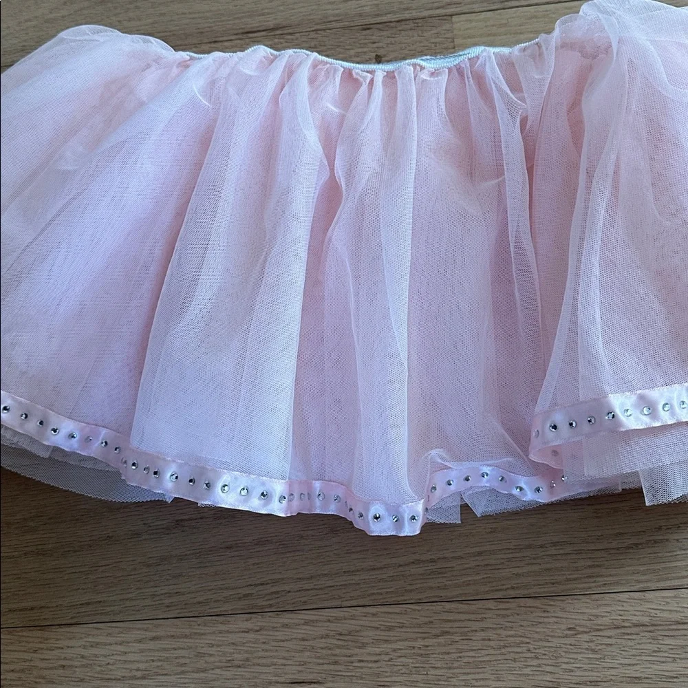 Mirella dance ballet light pink tutu rhinestone embellishment girls size 8-10